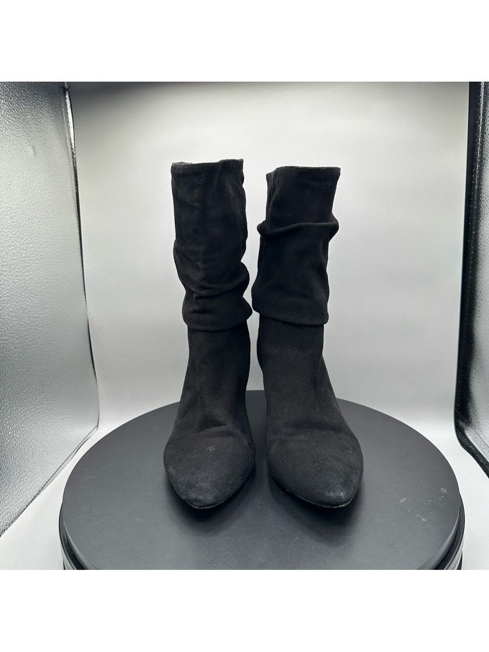 Botkier Skylar Slouched Bootie Pointed Toe Faux Suede Women 7.5 Black - Picture 3 of 9